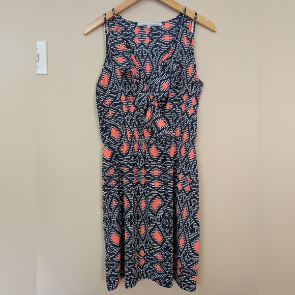Collective Concepts Navy and Coral Southwest Printed Dress - Size Small - Picture 1 of 8